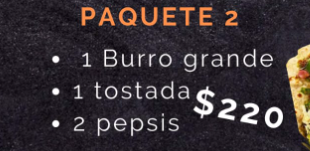 PAQUETE DOS - 1 Grande + 1 Tostada + 2 refrescos portada