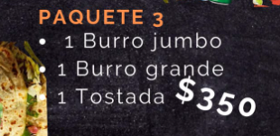 PAQQUETE TRES - 1 TOSTADA - 1 Jumbo + 1 Grande  portada